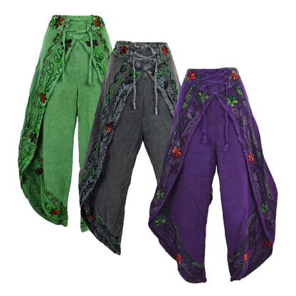 Embroidered Fisherman Style Trousers