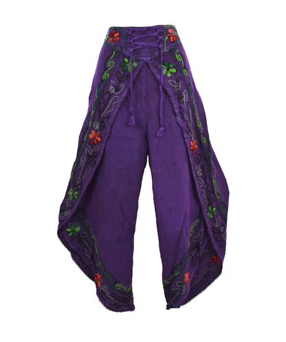 Embroidered Fisherman Style Trousers