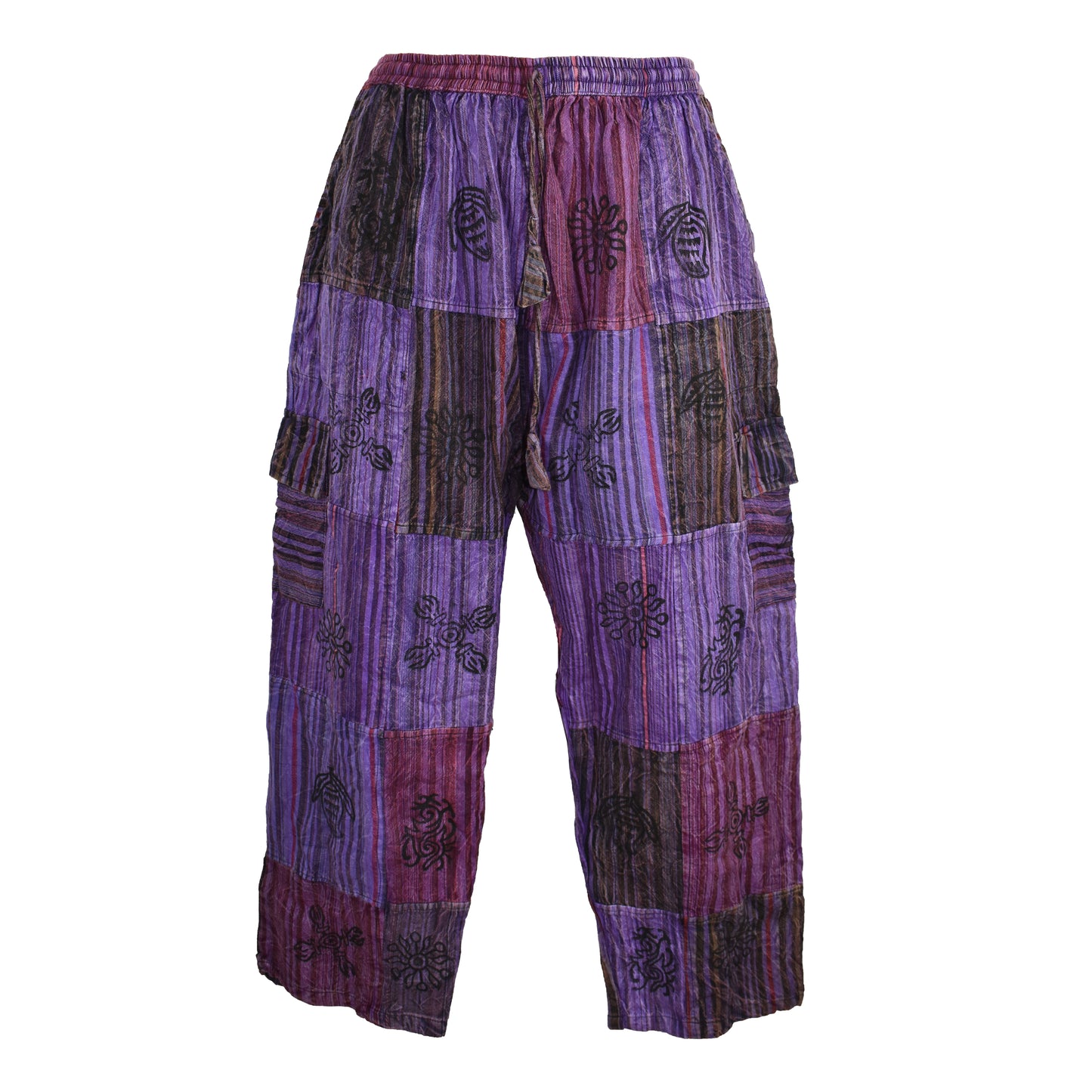 Patchwork Printed Cotton Trousers