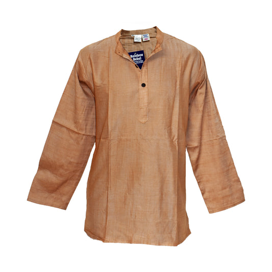Plain Cotton Collarless Shirt