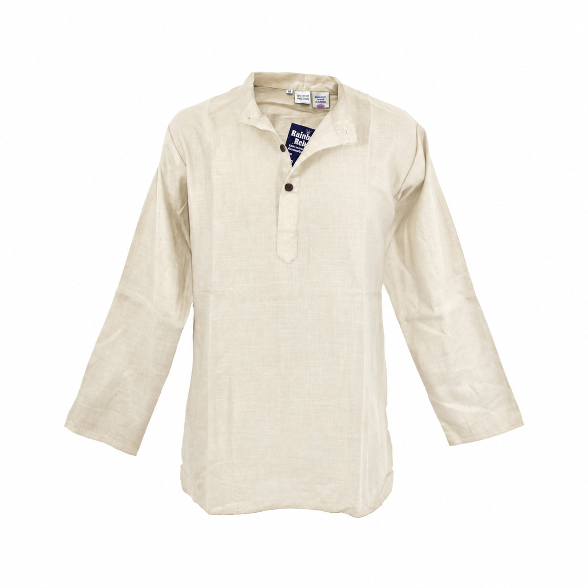 Plain Cotton Collarless Shirt