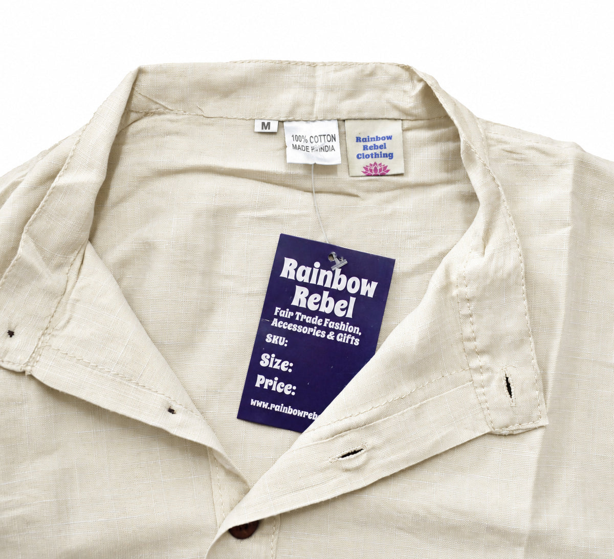 Plain Cotton Collarless Shirt