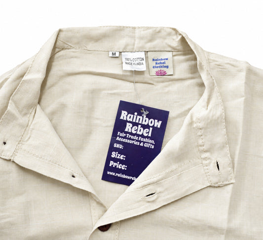 Plain Cotton Collarless Shirt