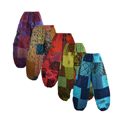 Patchwork Cotton Harem Trousers