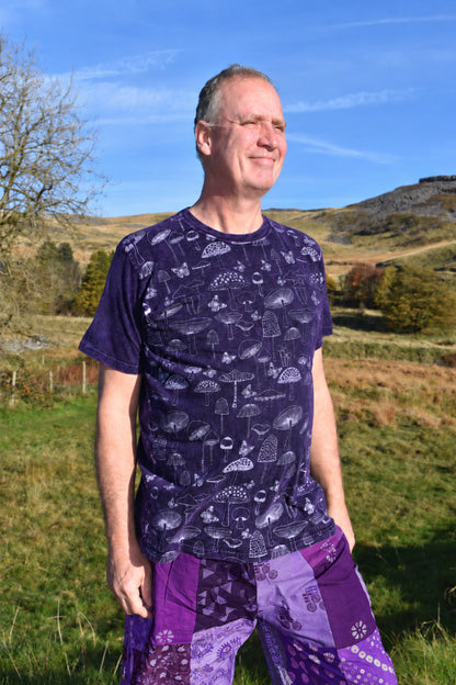 Hand Printed Stonewashed Mushroom T-Shirt
