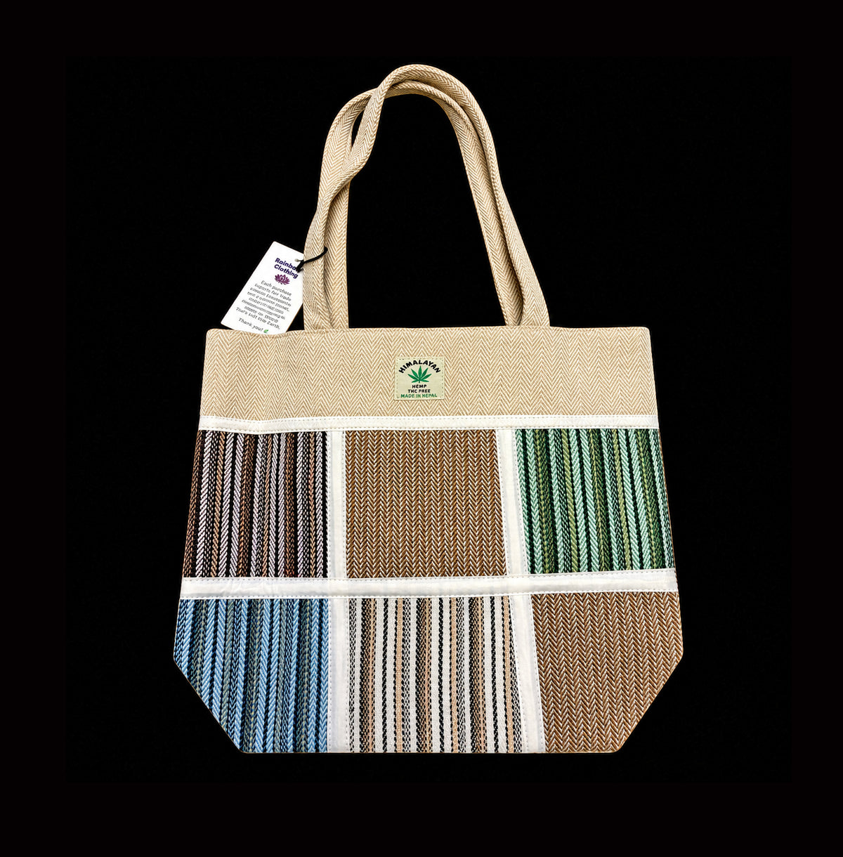 Woven Cotton and Hemp Tote Shopping Bag