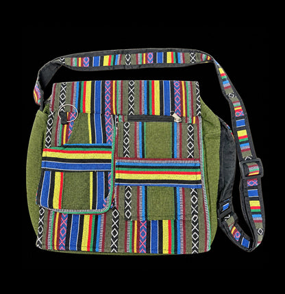 Large Patchwork Cotton Shoulder Bag
