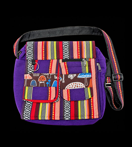 Large Patchwork Cotton Shoulder Bag