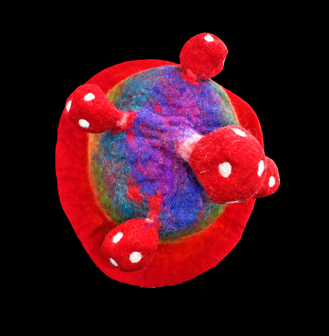 Rainbow Mushroom Felt Hat