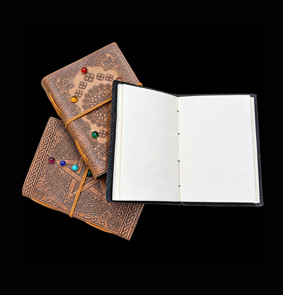 Leather and Gemstone Notebooks