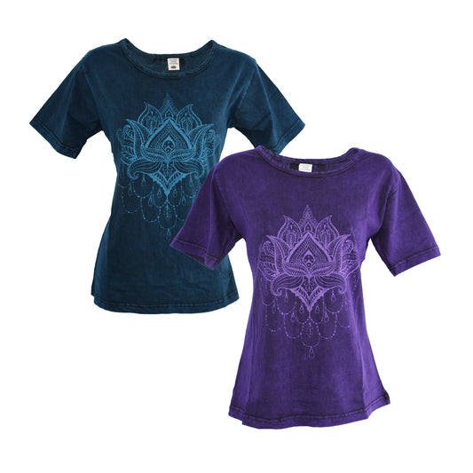 Lotus Print T - Shirt Top