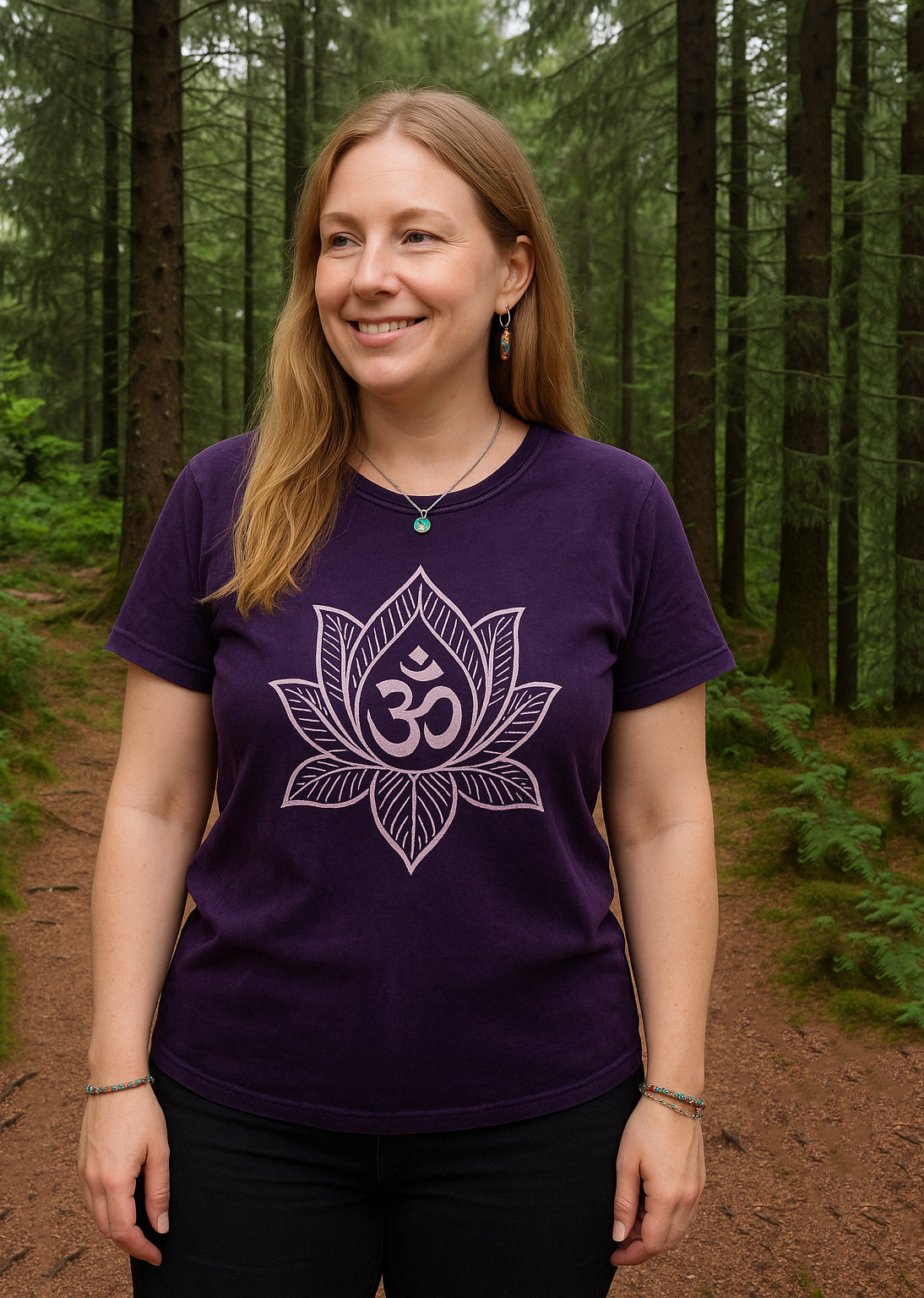Lotus Print T Shirt Top