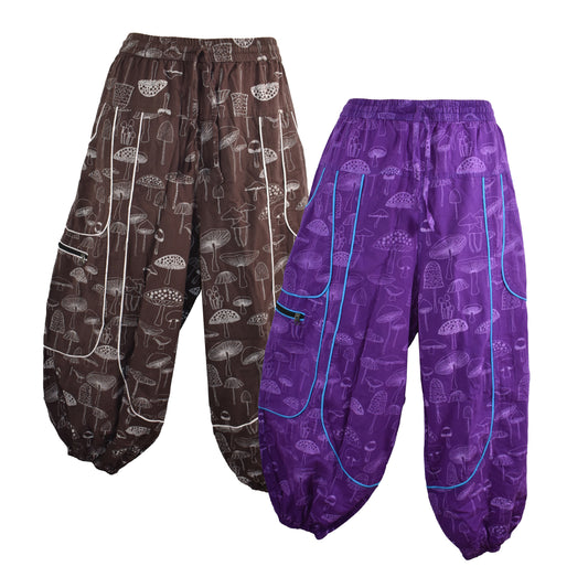 Multi Mushroom Print Harem Trousers