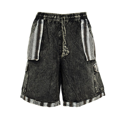 Stonewashed Cotton Cargo Shorts