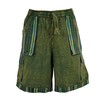 Stonewashed Cotton Cargo Shorts