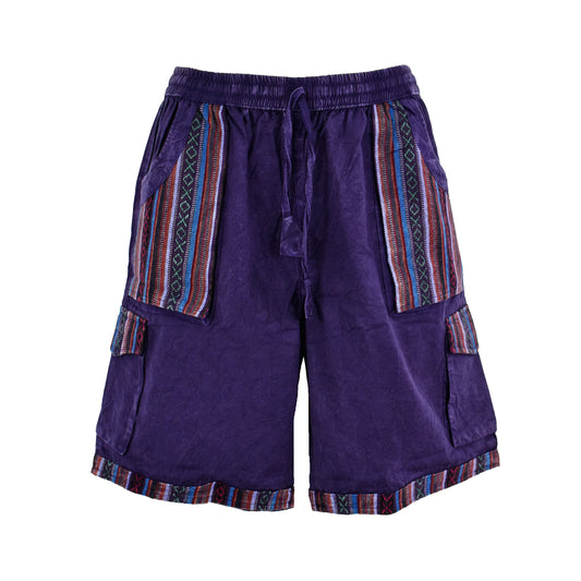 Stonewashed Cotton Cargo Shorts