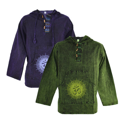 Stonewashed Sun & Om Hoody