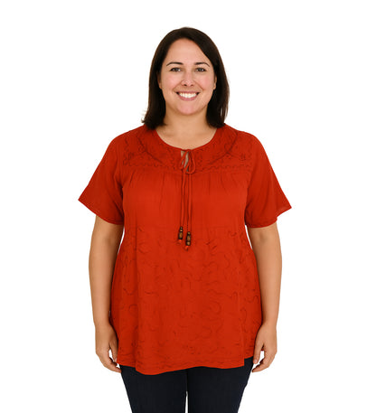 Embroidered Viscose Blouse