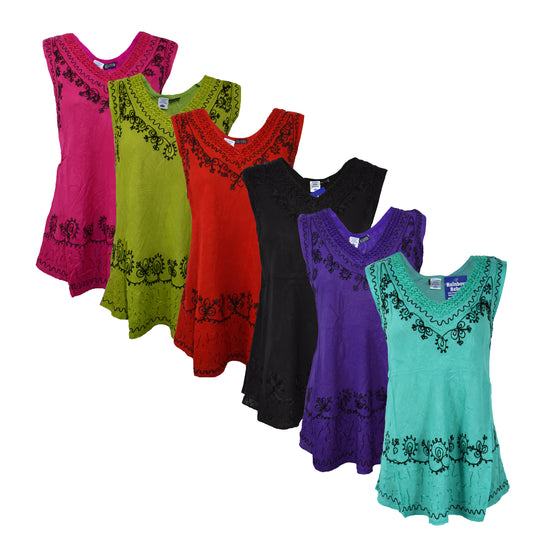 Embroidered Umbrella Vest Top