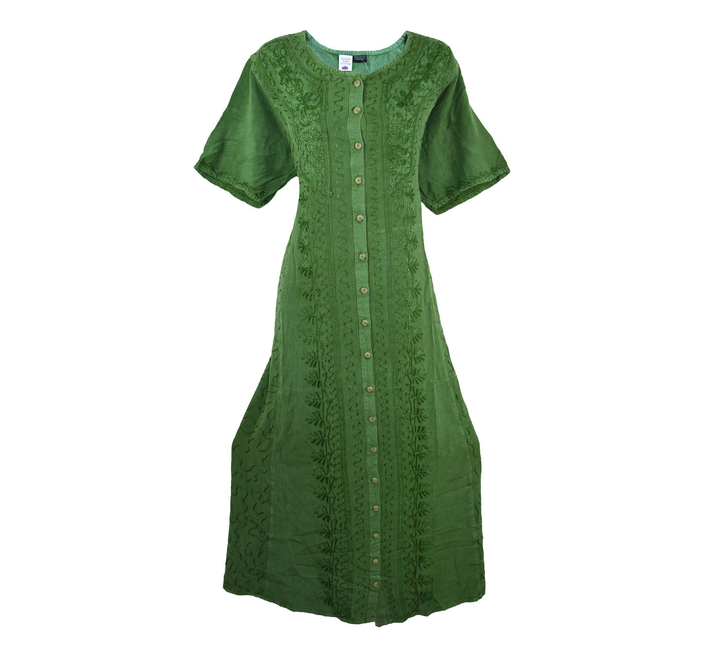 Short Sleeve Embroidered Dress