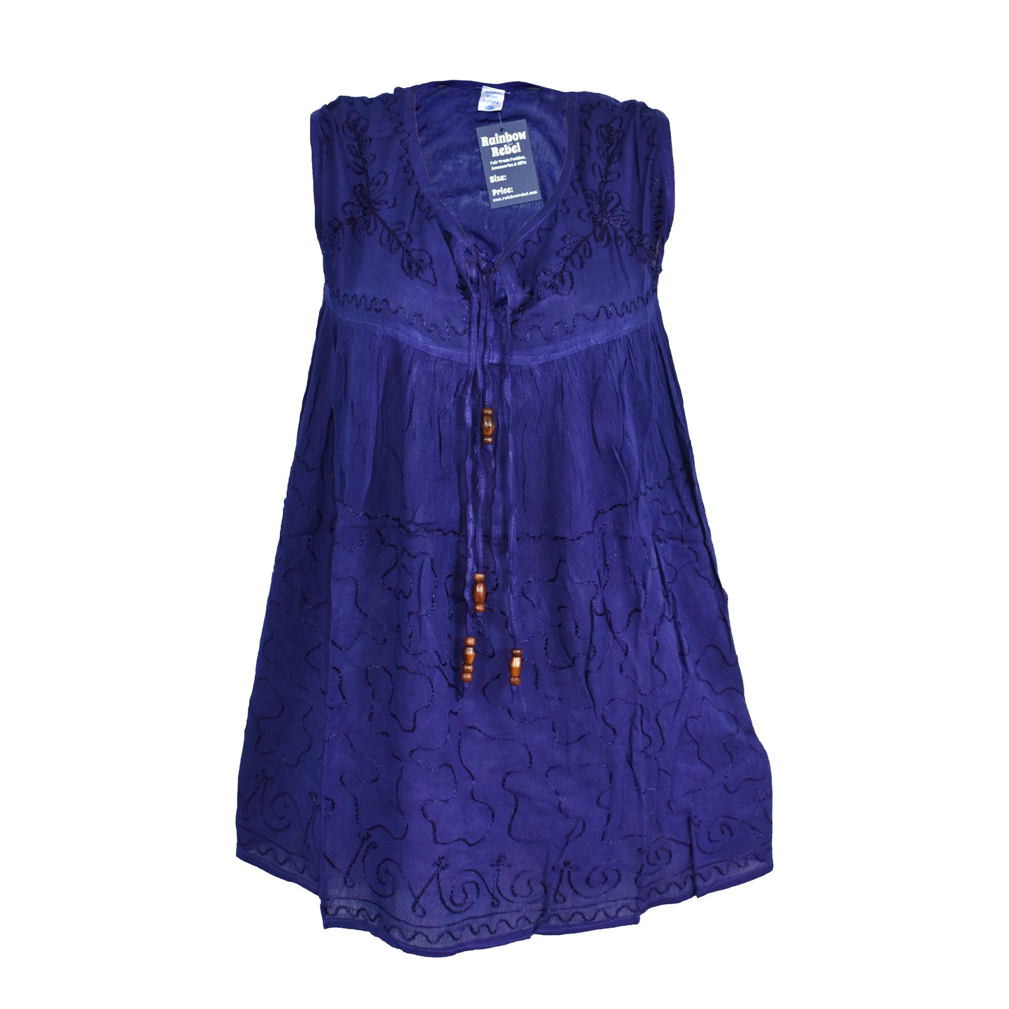 Embroidered Viscose Tunic Top