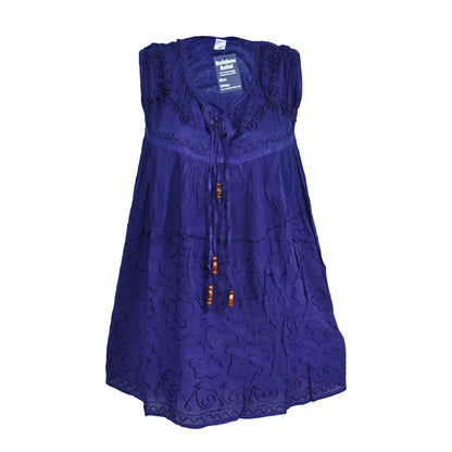 Embroidered Viscose Tunic Top