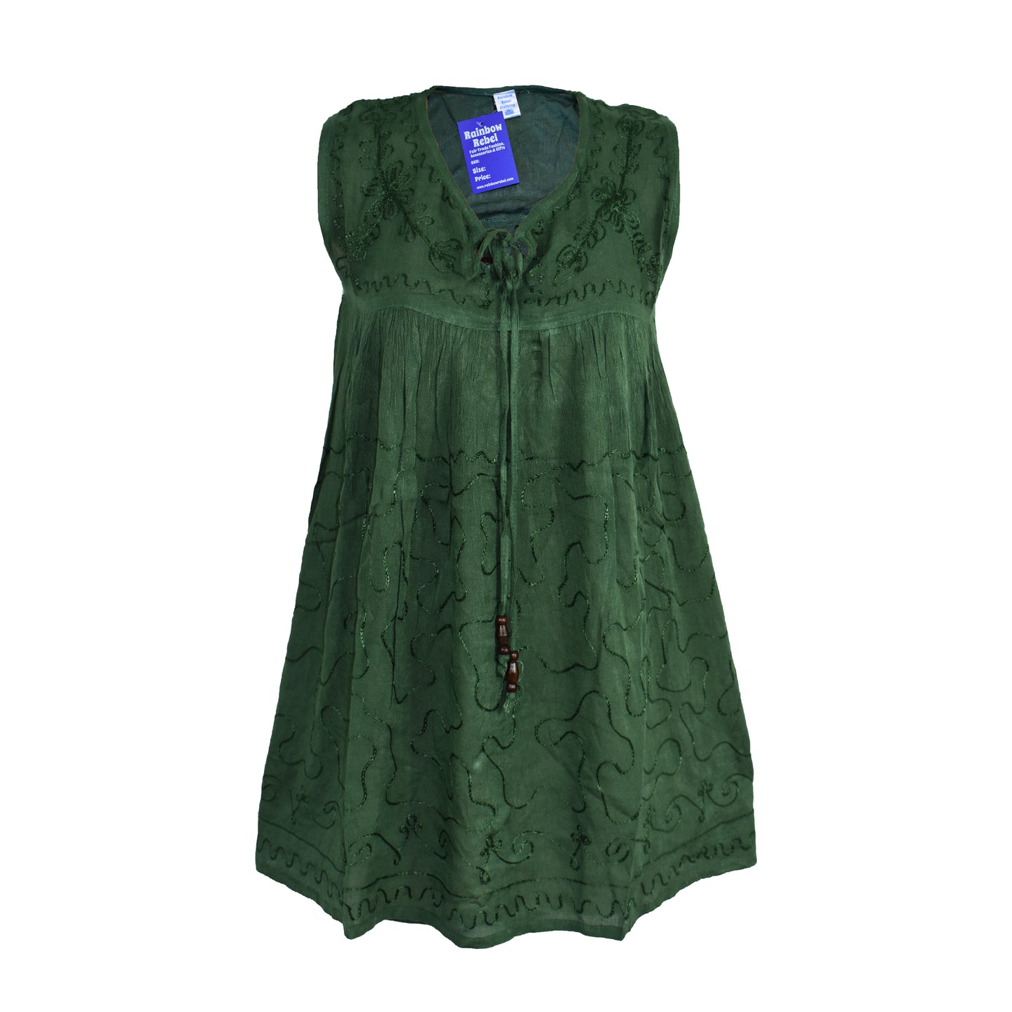 Embroidered Viscose Tunic Top