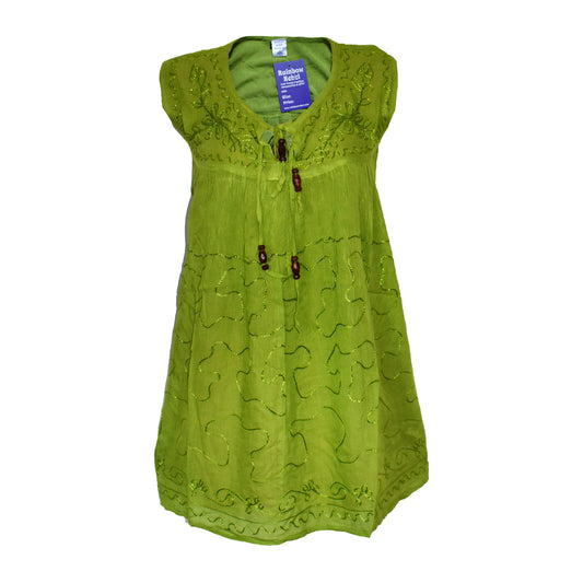 Embroidered Viscose Tunic Top