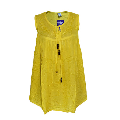 Embroidered Viscose Tunic Top