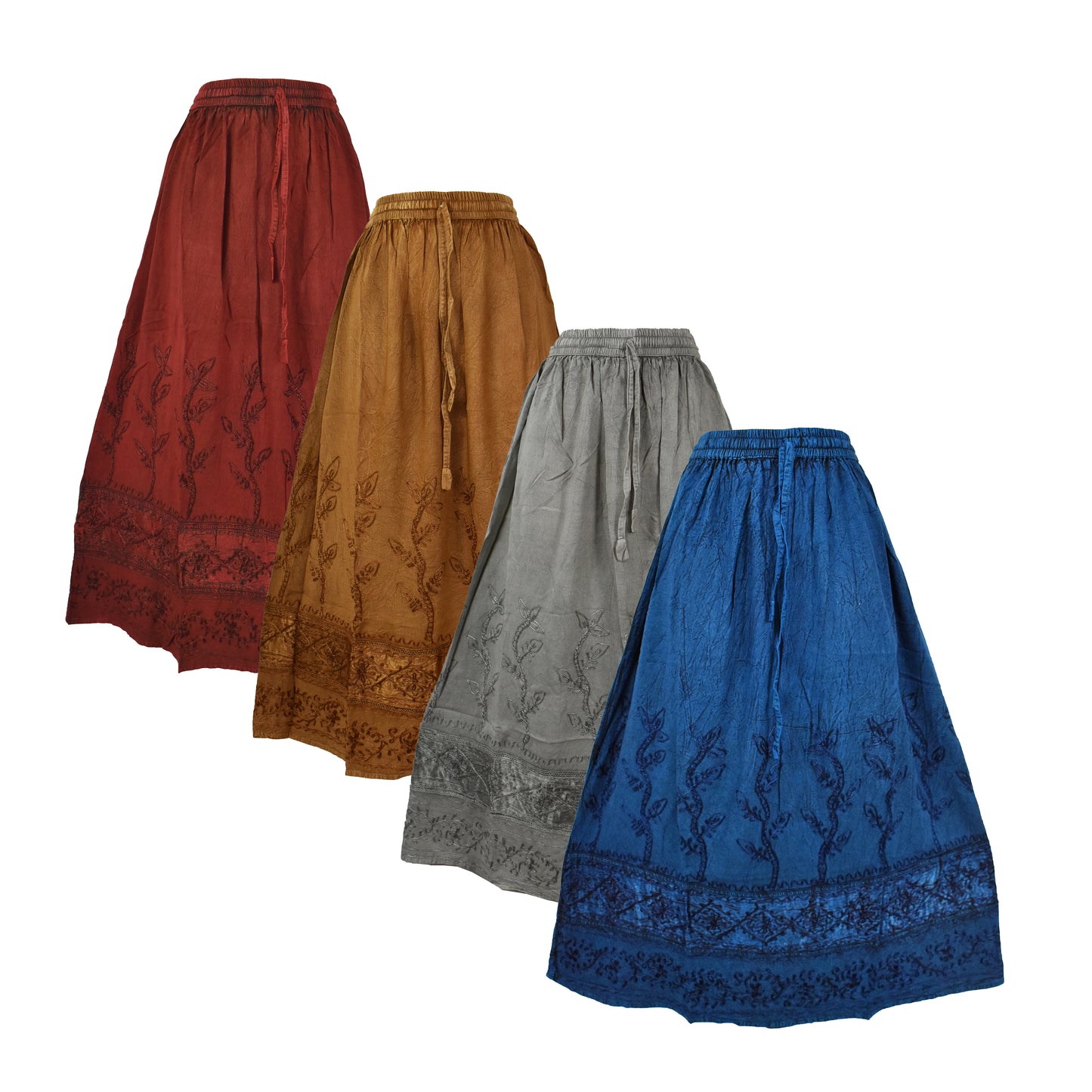 Embroidered Viscose Skirt