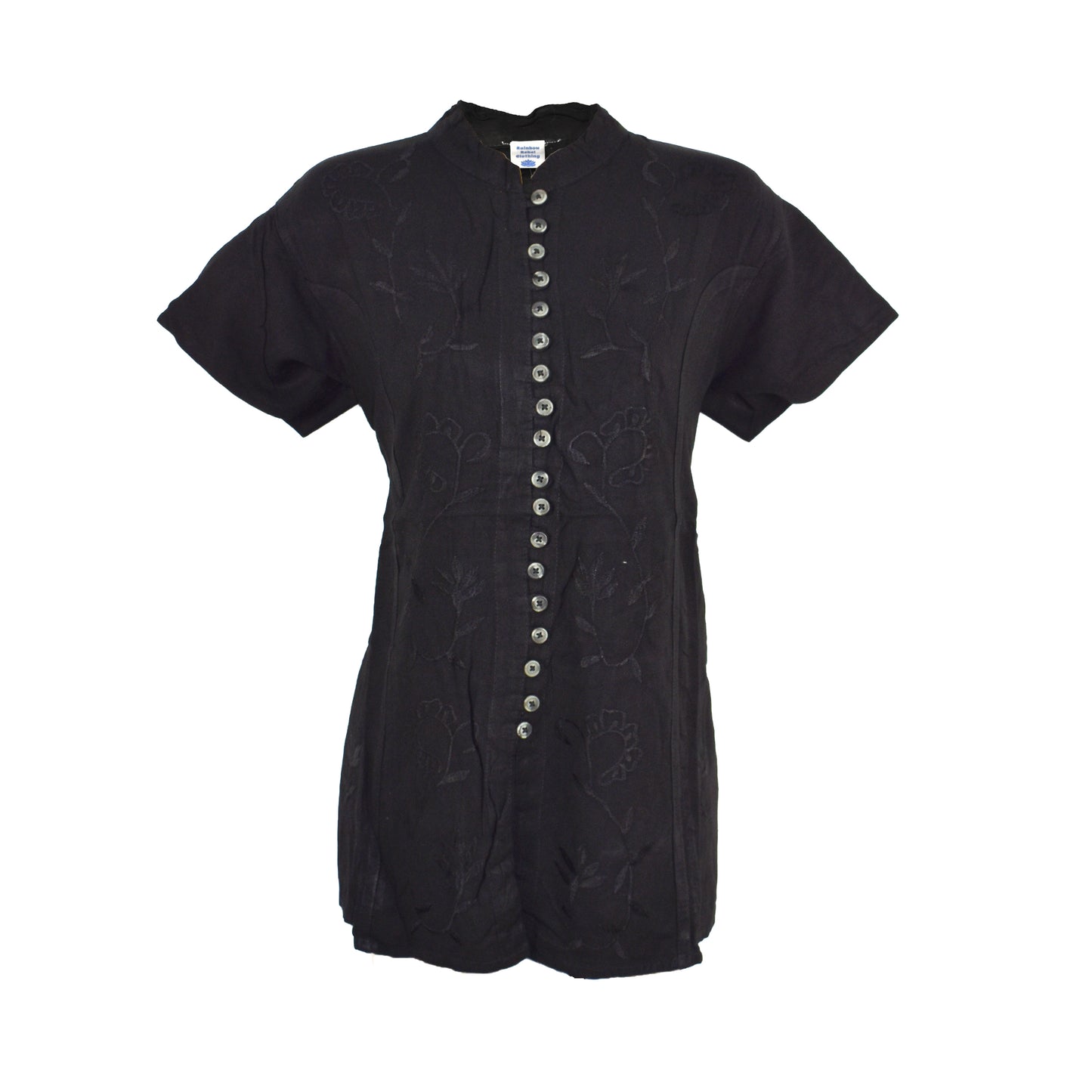 Embroidered Stonewashed Viscose Blouse