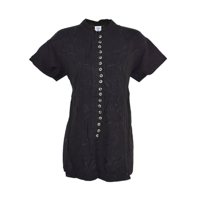 Embroidered Stonewashed Viscose Blouse