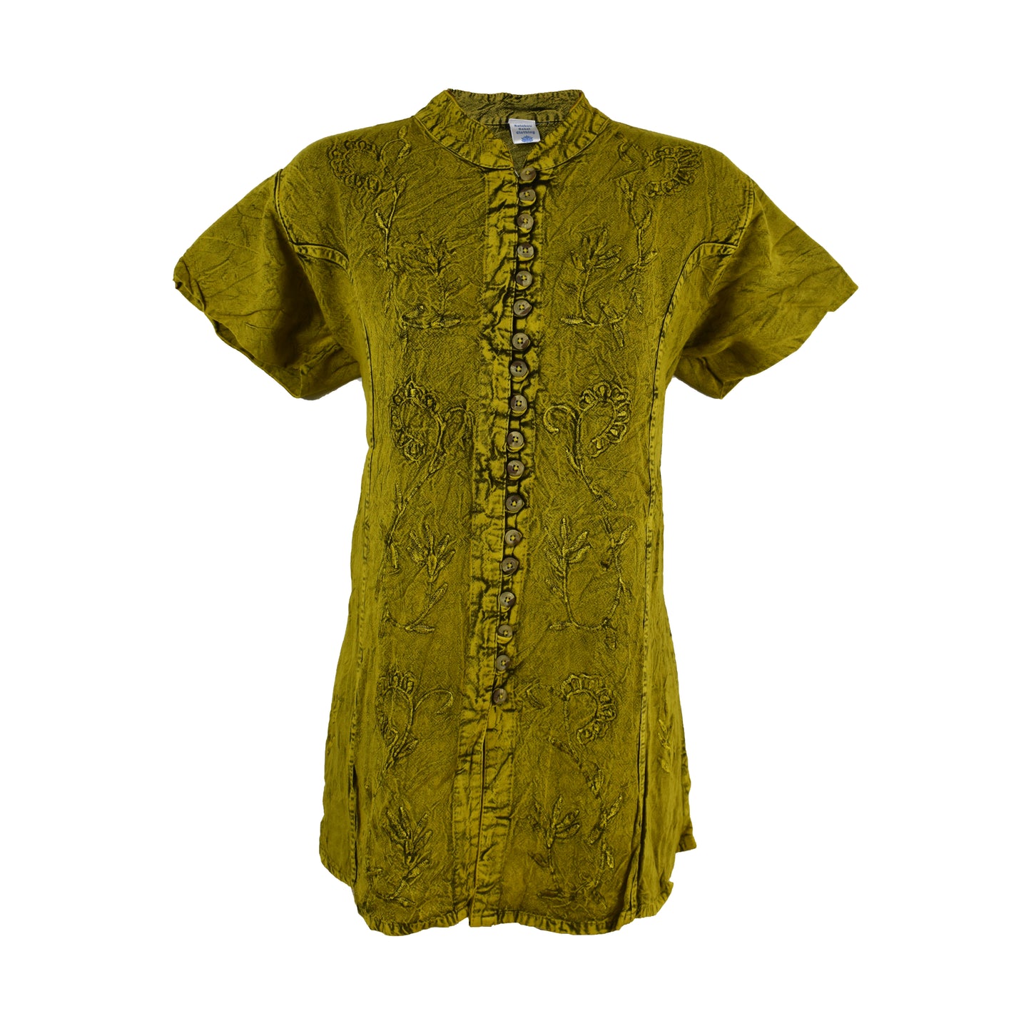 Embroidered Stonewashed Viscose Blouse