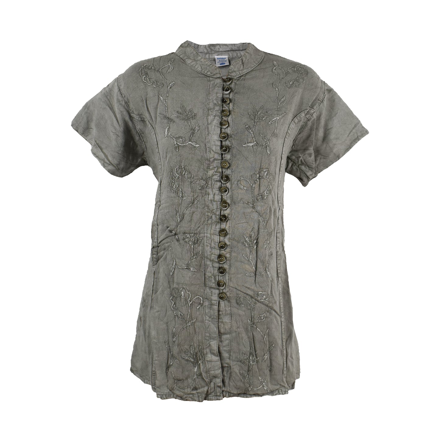 Embroidered Stonewashed Viscose Blouse