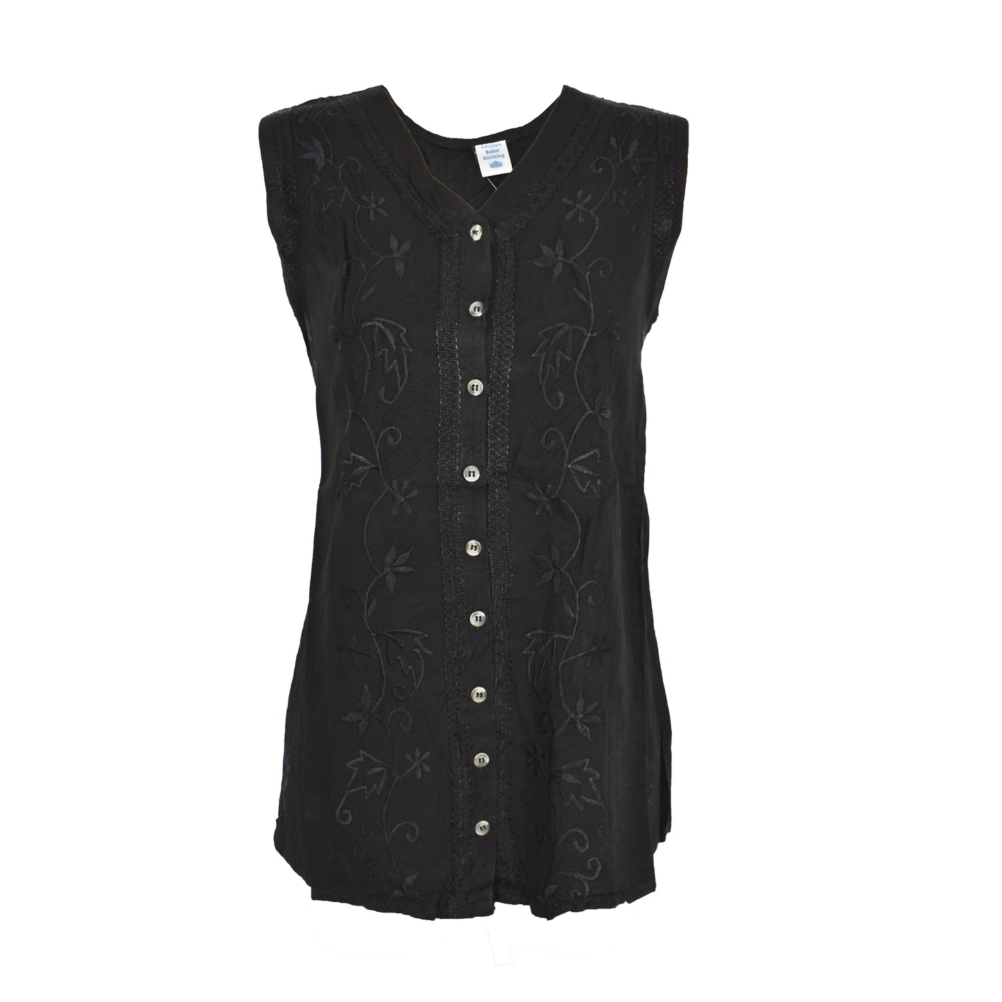 Embroidered Sleeveless Top