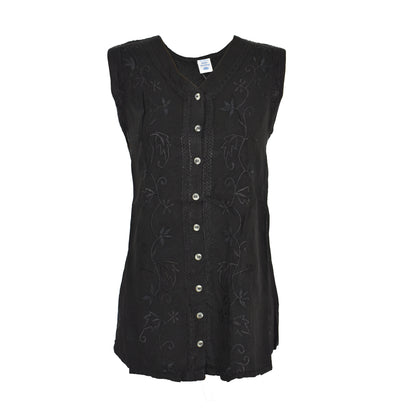 Embroidered Sleeveless Top