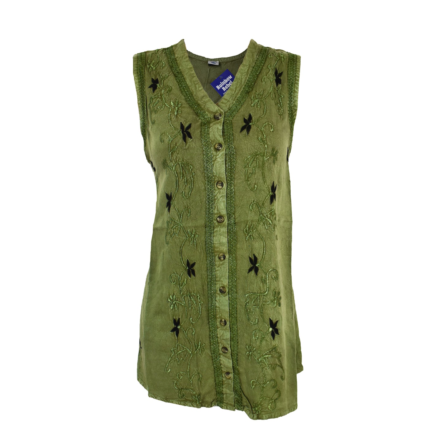 Embroidered Sleeveless Top