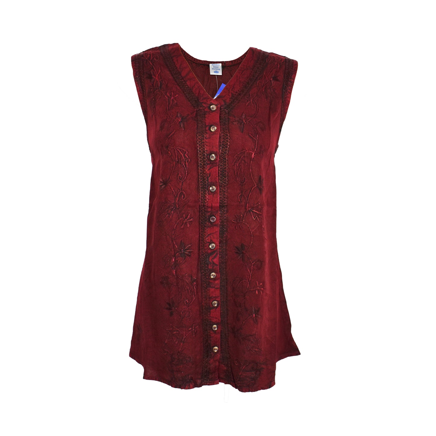 Embroidered Sleeveless Top