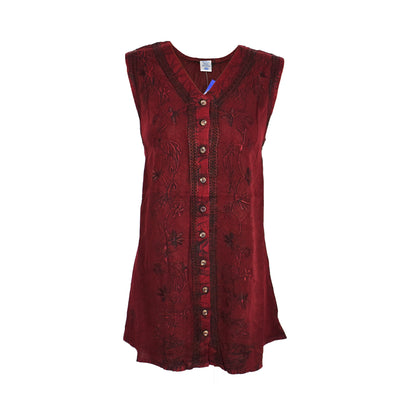 Embroidered Sleeveless Top