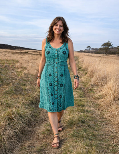 Derora Embroidered Viscose Dress