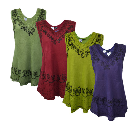 Embroidered Umbrella Vest Top