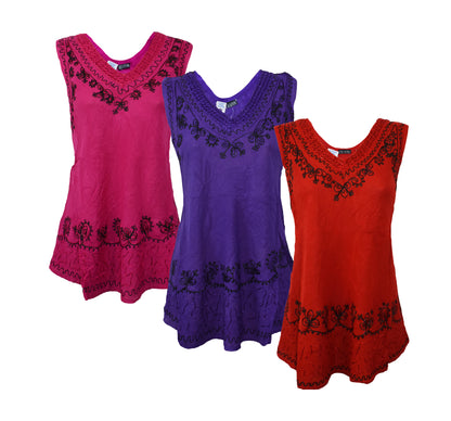 Embroidered Umbrella Vest Top