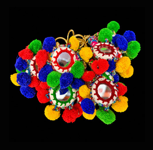 Recycled Mirror Pompom Keyring