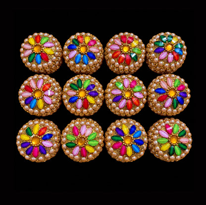 Medium Pearl & Rainbow Trinket Pill Boxes x 12