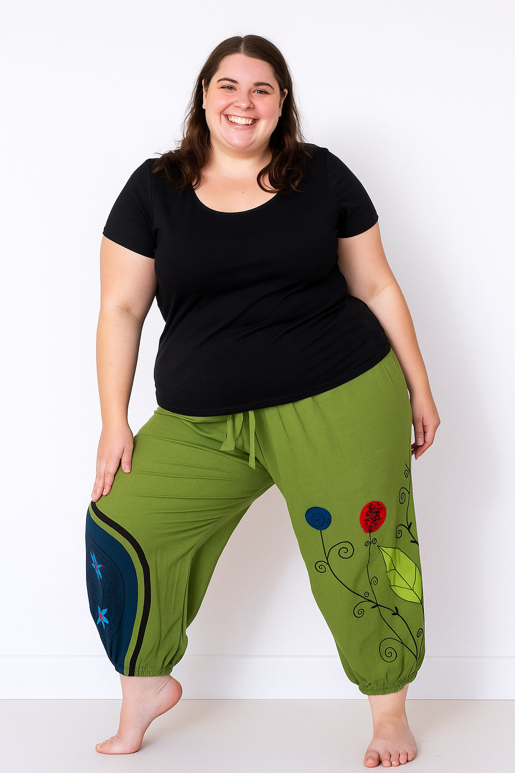 Hippy Flower Pattern Cotton "Hannah" Trousers