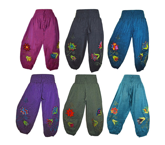 Hippy Butterfly Pattern Cotton Trousers