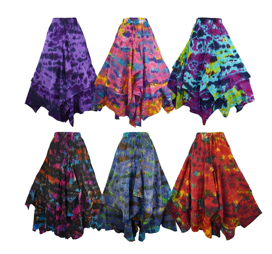 Tie Dye Pixie Hem Skirt