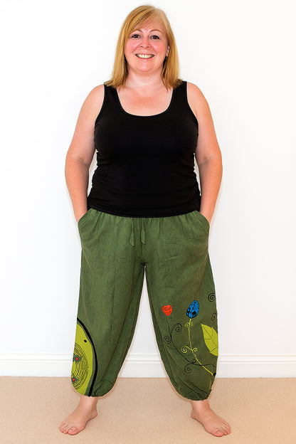 Hippy Flower Pattern Cotton "Hannah" Trousers