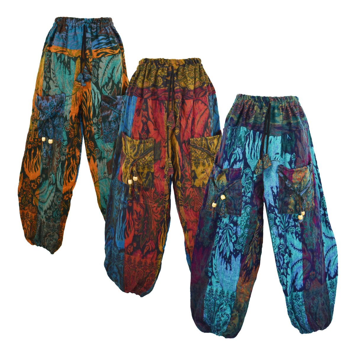 Floral Fleece Harem Trousers