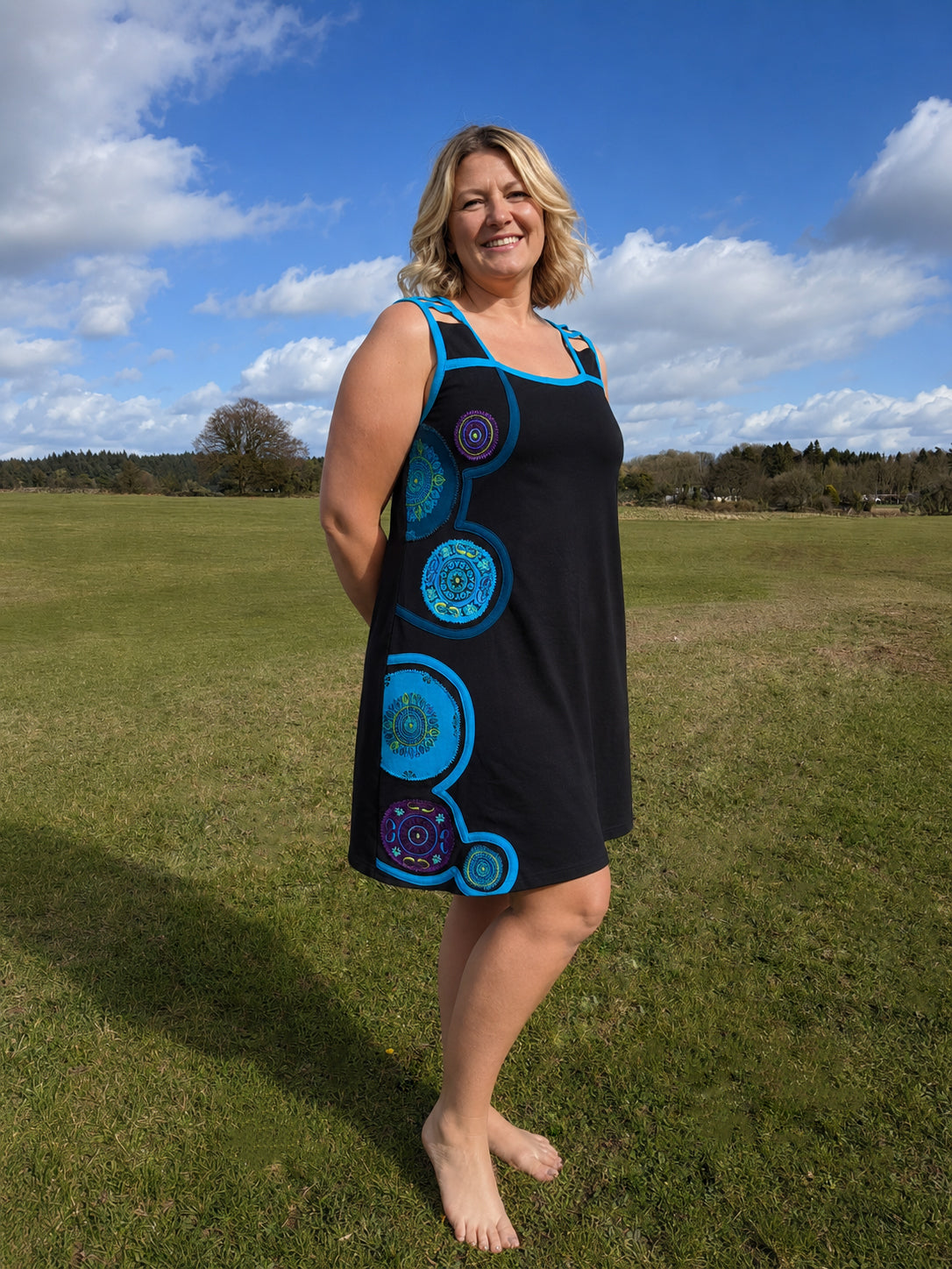 Orb Embroidered Cotton Dress